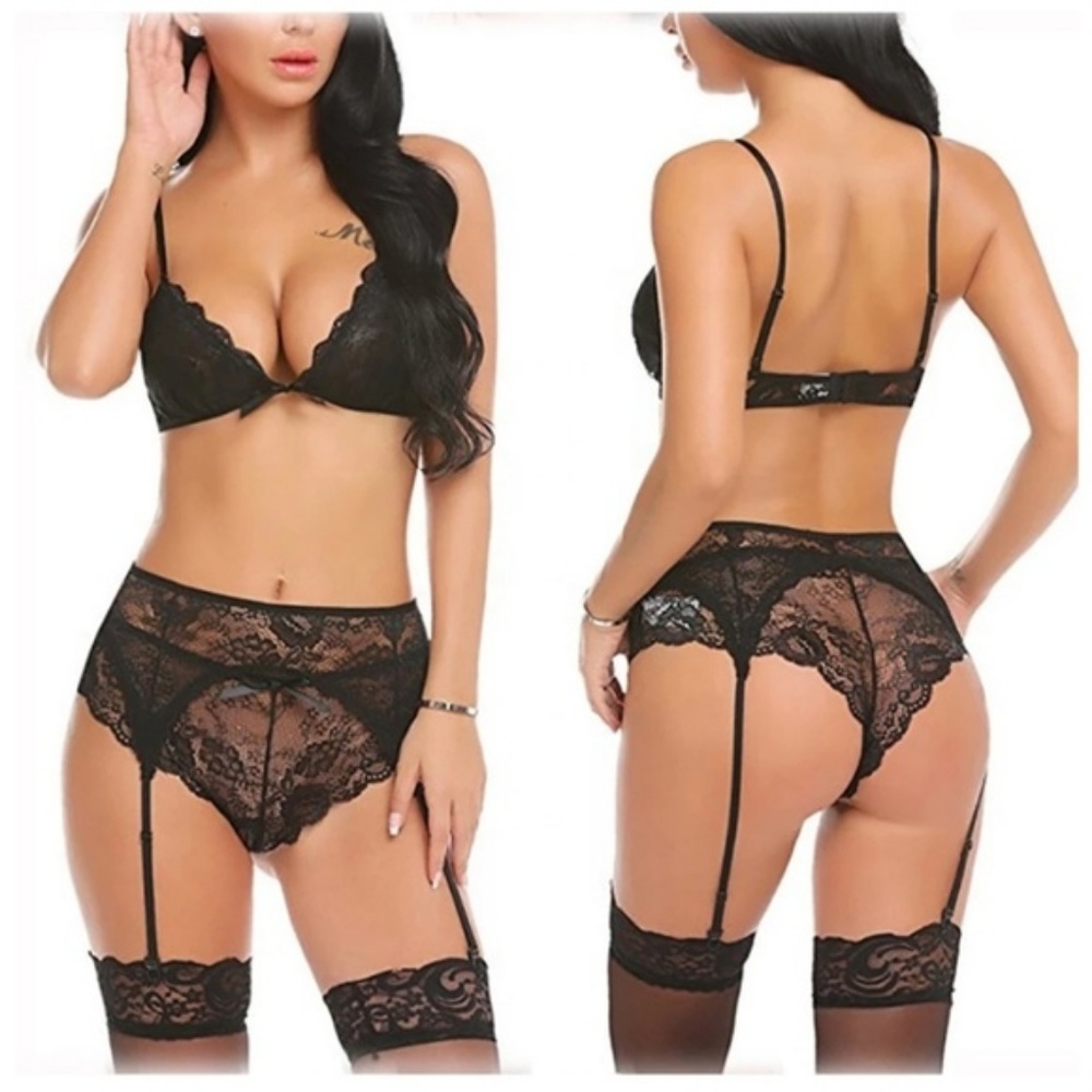 SEXY 3PC LINGERIE SET BLACK